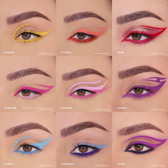 Eighteen 18 Graphic Statement Gel Eyeliners Waterproof Vibrant Colors Eye Pencil - Picture 9 of 16